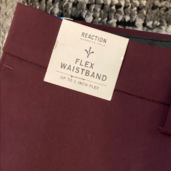 New Men’s Reaction by Kenneth Cole Dress Pants Deep Wine 36 x 30 - Picture 2 of 6